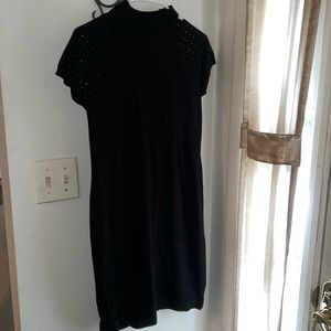 AB studio size small mock neck knit dress with sparkle detail on sleeves
